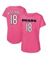 Outerstuff Big Girls  Caleb Williams Pink Chicago Bears Player Name Number T-shirt In Pink