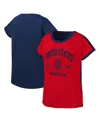 Outerstuff Big Girls Red/navy Uswnt Half-volley T-shirt In Red,navy