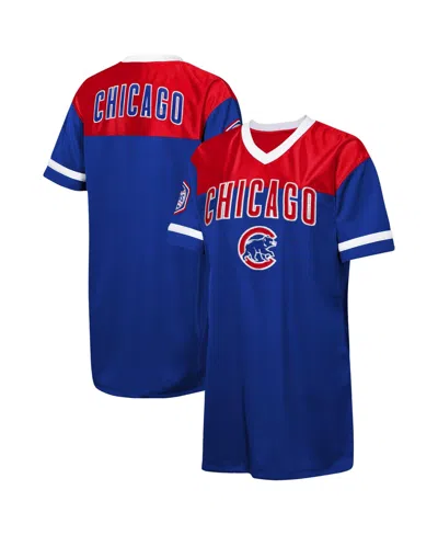 Outerstuff Kids' Big Girls Royal Chicago Cubs Big League Cheer V-neck T-shirt Dress