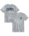 Outerstuff Big Girls Silver Dallas Cowboys Wordmark Sequin V-neck Top In Gray