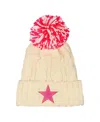 Outerstuff Big Girls White Dallas Cowboys Cable Cuffed Knit With Pom Hat In Neutral