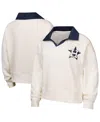 Outerstuff Big Girls White Houston Astros Ballpark Hit Collared V-neck Pullover Sweatshirt In White