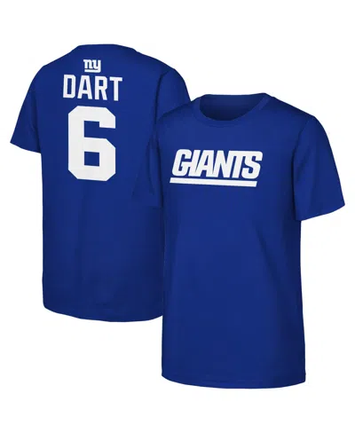 Outerstuff Kids' Boy's And Girl's 4-20 New York Giants Jaxson Dart T-shirt In Blue