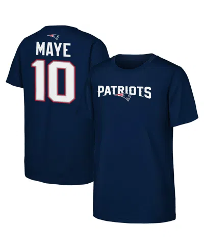 Outerstuff Kids' Boy's And Girl's Drake Maye New England Patriots T-shirt In Blue