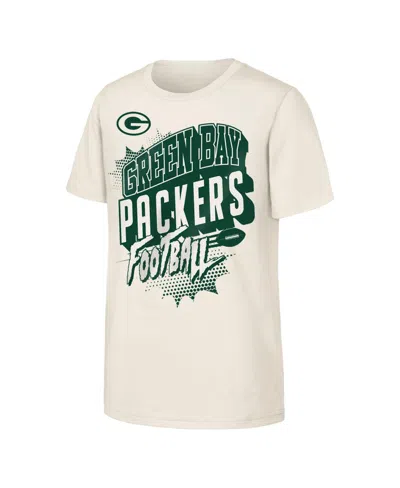 Outerstuff Kids' Boys' 4-20 And Girls' 4-16 Green Bay Packers Action Comic Crewneck Screen-print Graphic T-shirt In Gray