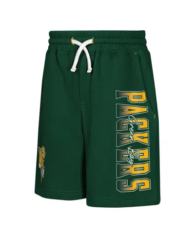 Outerstuff Kids' Boys' 4-20 And Girls' 4-16 Green Bay Packers Audible Pull-on Brushed Fleece Shorts