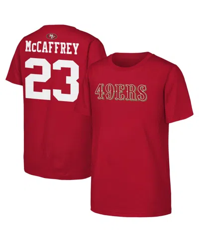 Outerstuff Kids' Boys' 4-20 And Girls' 4-16 San Francisco 49ers Christian Mccaffrey Name & Number Crewneck T-shirt In Red