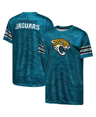 Outerstuff Kids' Boys' 4-20 Jacksonville Jaguars Slant Route Crew Neck T-shirt In Blue