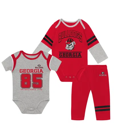 Outerstuff Babies' Boys' And Girls' 0-24 Months Georgia Bulldogs Double Up Short-sleeve Elastic-waistband Bodysuits And In Multi