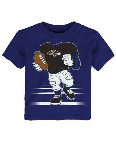Outerstuff Babies' Boys' And Girls' 2t-5t Game Fit Baltimore Ravens Screen Print T-shirt In Blue