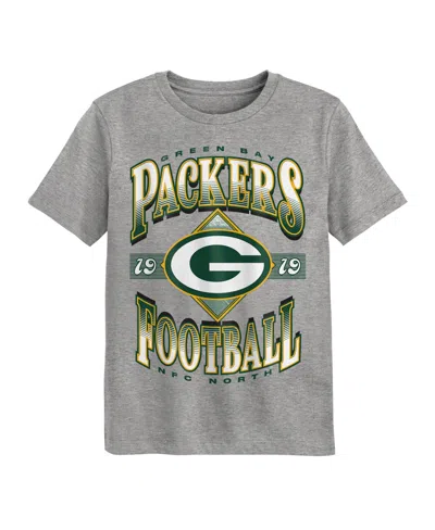 Outerstuff Kids' Boys' And Girls' 2t-5t Green Bay Packers Of Days Past Retro Graphic T-shirt In Gray