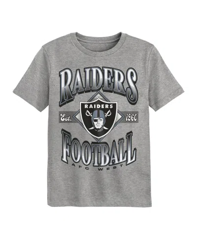 Outerstuff Kids' Boys' And Girls' 2t-5t Las Vegas Raiders Of Days Past Retro Graphic T-shirt In Gray