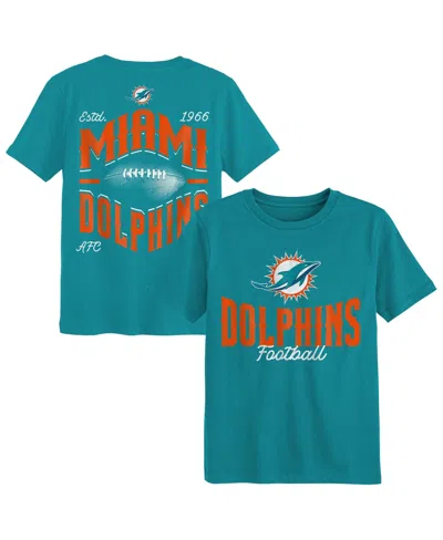 Outerstuff Babies' Boys' And Girls' 2t-5t Miami Dolphins Top Pick Distressed-graphic T-shirt In Green