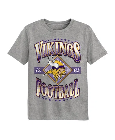 Outerstuff Kids' Boys' And Girls' 2t-5t Minnesota Vikings Of Days Past Crewneck T-shirt In Gray