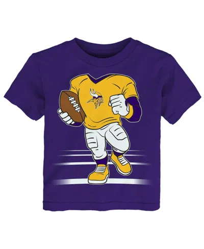 Outerstuff Babies' Boys' And Girls' 2t-5t Minnesota Vikings Screen Print Crewneck T-shirt In Blue