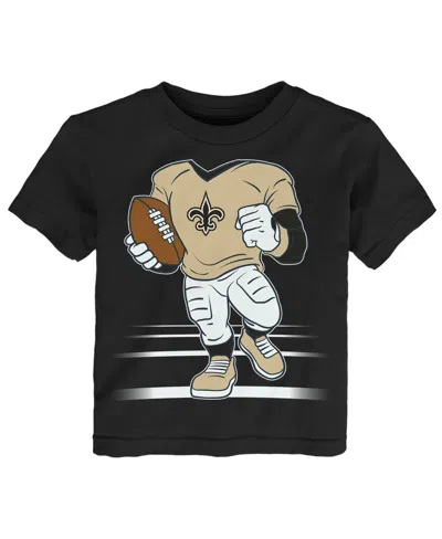 Outerstuff Babies' Boys' And Girls' 2t-5t New Orleans Saints Game Fit Screen-print T-shirt In Black