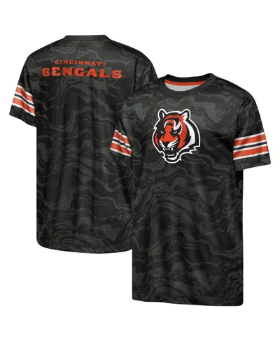 Outerstuff Kids' Boys' And Girls' 4-20 Cincinnati Bengals Slant Route Regular-fit T-shirt In Gray