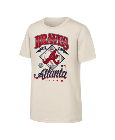 Outerstuff Boys' And Girls' Atlanta Braves Triple Hit Short-sleeve Crewneck T-shirt In Black