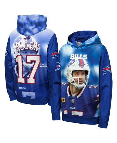 Outerstuff Kids' Boys' And Girls' Buffalo Bills Josh Allen Peak Performance Long-sleeve Pullover Hoodie In Blue