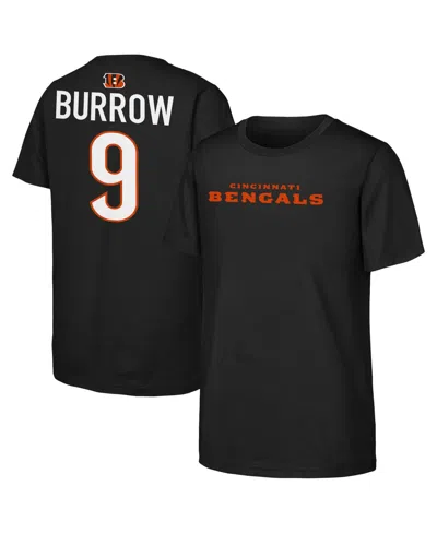 Outerstuff Kids' Boys' And Girls' Cincinnati Bengals Joe Burrow Crewneck T-shirt In Black