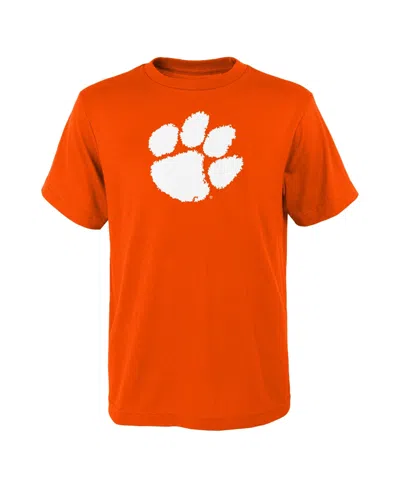 Outerstuff Kids' Boys' And Girls' Clemson Tigers Primary Logo Crewneck T-shirt In Orange