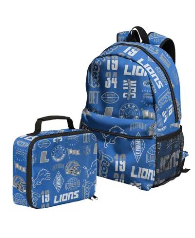 Outerstuff Boys' And Girls' Detroit Lions Adjustable Insulated Backpack And Lunchbox Set In Blue