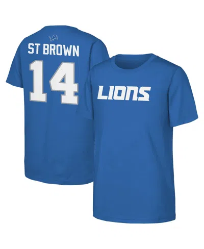Outerstuff Kids' Boys' And Girls' Detroit Lions Amon-ra St. Brown T-shirt In Blue