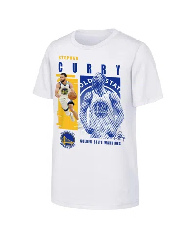 Outerstuff Kids' Boys' And Girls' Golden State Warriors Highlights Screen-print Stephen Curry T-shirt In White