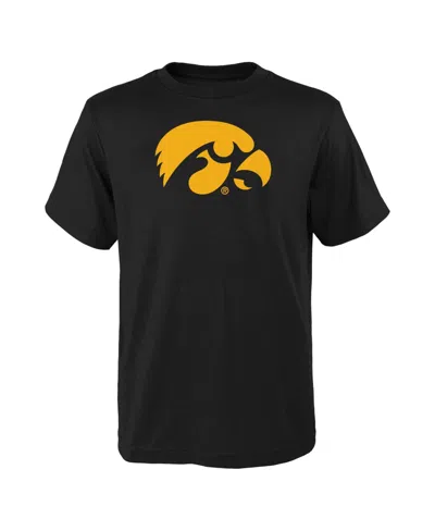 Outerstuff Kids' Boys' And Girls' Iowa Hawkeyes Screen-print Crewneck T-shirt In Black
