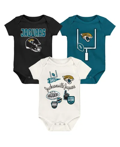 Outerstuff Babies' Boys And Girls Jacksonville Jaguars Littlest Player 3 Piece Bodysuit Set In Multi