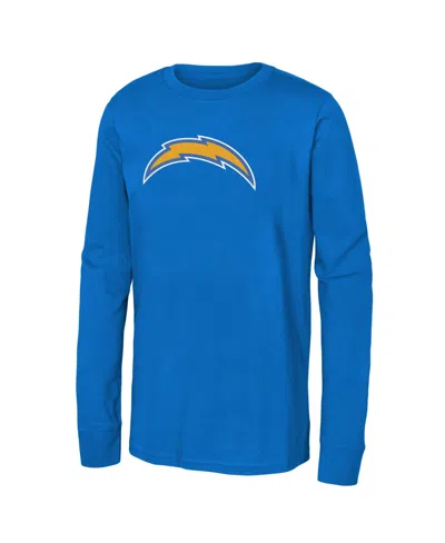 Outerstuff Kids' Boys' And Girls' Los Angeles Chargers Long-sleeve Crew Neck T-shirt In Blue