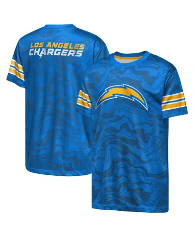 Outerstuff Kids' Boys' And Girls' Los Angeles Chargers Slant Route Crewneck T-shirt In Blue