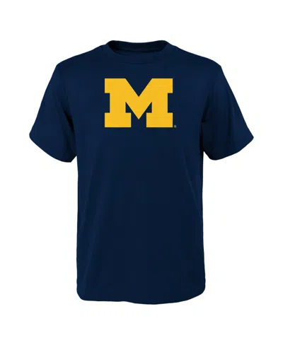 Outerstuff Kids' Boys' And Girls' Michigan Wolverines Screen-print Crewneck T-shirt In Blue