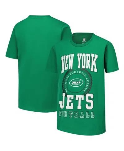 Outerstuff Kids' Boys' And Girls' New York Jets Stitched Up Retro Logo T-shirt In Green