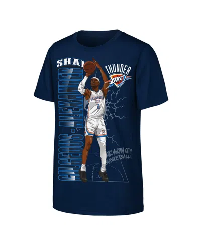 Outerstuff Kids' Boys' And Girls' Oklahoma City Thunder Shai Gilgeous-alexander Height T-shirt In Blue