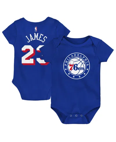 Outerstuff Babies' Boys' And Girls' Philadelphia 76ers Lebron James Short-sleeve Snap-bottom Bodysuit In Blue