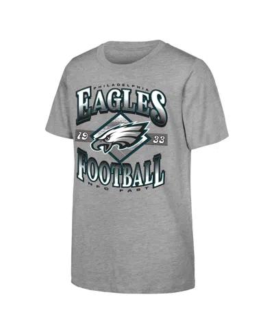 Outerstuff Kids' Boys' And Girls' Philadelphia Eagles Of Days Past Vintage-inspired Screen Print T-shirt In Gray