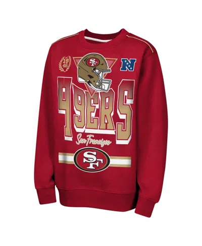 Outerstuff Kids' Boys' And Girls' San Francisco 49ers Run Gun Pullover Crewneck Sweatshirt In Scarlet