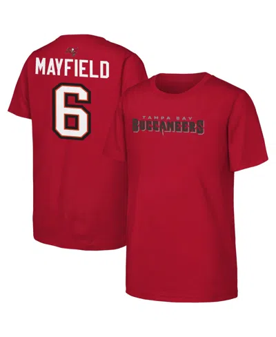 Outerstuff Kids' Boys' And Girls' Tampa Bay Buccaneers Baker Mayfield Name Number T-shirt In Red