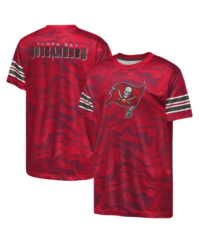 Outerstuff Kids' Boys' And Girls' Tampa Bay Buccaneers Slant Route Performance T-shirt In Red