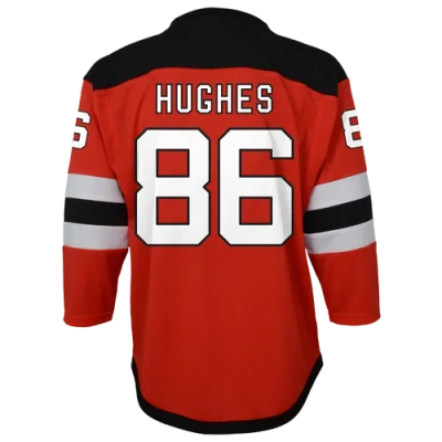 Outerstuff Kids' Boys Jack Hughes Devils Home Jersey In University Red