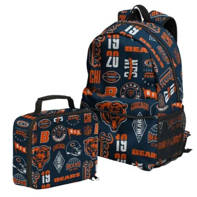Outerstuff Chicago Bears Backpack And Lunchbox Set In Navy