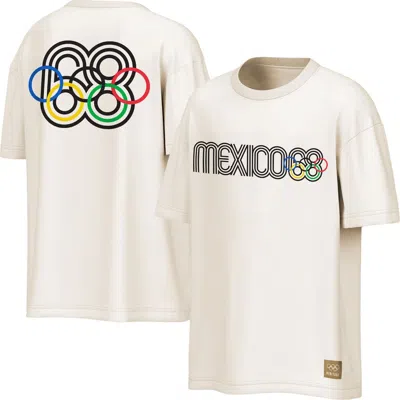Outerstuff Cream Mexico 1968 Summer Olympics Emblem T-shirt