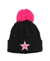 Outerstuff Dallas Cowboys Big Girls Black Nep Yarn Cuffed Knit Hat With Pom In Black