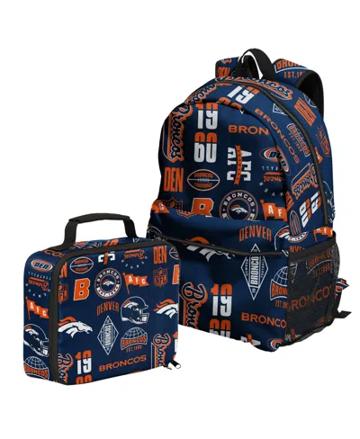 Outerstuff Denver Broncos Backpack And Lunchbox Set In Navy