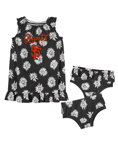 Outerstuff Fanatics Baby Boys And Girls Black San Francisco Giants Hop Skip Diaper Cover Set In Black,gray