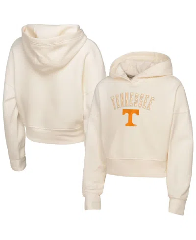 Outerstuff Kids' Girl's Big Boys And Girls Cream Tennessee Volunteers Oversized Blitz Cropped Pullover Hoodie In Neutral