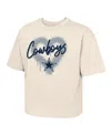 Outerstuff Girl's Youth  Cream Philadelphia Eagles Spray Heart Boxy T-shirt In Neutral