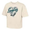 Outerstuff Girl's Youth  Cream Philadelphia Eagles Spray Heart Boxy T-shirt In White