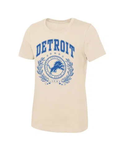 Outerstuff Kids' Girls' 4-16 Undefeated Detroit Lions Screen-print Regular-fit T-shirt In Natural